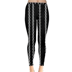 Chains Black Design Metal Iron Inside Out Leggings by HermanTelo