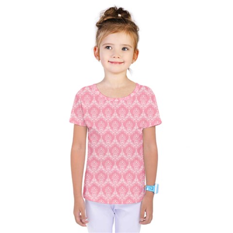 Damask Floral Design Seamless Kids  One Piece Tee by HermanTelo