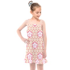 Floral Design Seamless Wallpaper Kids  Overall Dress by HermanTelo