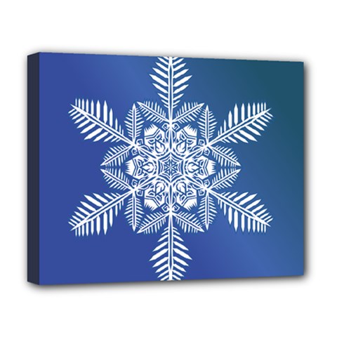 Flake Crystal Snow Winter Ice Deluxe Canvas 20  X 16  (stretched) by HermanTelo