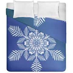 Flake Crystal Snow Winter Ice Duvet Cover Double Side (california King Size)