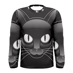 Grey Eyes Kitty Cat Men s Long Sleeve Tee by HermanTelo