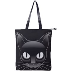 Grey Eyes Kitty Cat Double Zip Up Tote Bag by HermanTelo