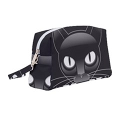 Grey Eyes Kitty Cat Wristlet Pouch Bag (medium)