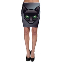 Green Eyes Kitty Cat Bodycon Skirt