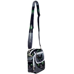 Green Eyes Kitty Cat Shoulder Strap Belt Bag by HermanTelo