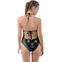 Green Eyes Kitty Cat Halter Cut-Out One Piece Swimsuit View2