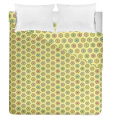 Hexagonal Pattern Unidirectional Yellow Duvet Cover Double Side (queen Size)