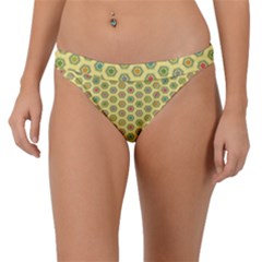 Hexagonal Pattern Unidirectional Yellow Band Bikini Bottom by HermanTelo