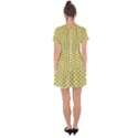 Hexagonal Pattern Unidirectional Yellow Drop Hem Mini Chiffon Dress View2