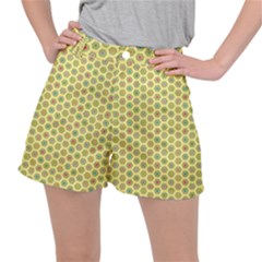 Hexagonal Pattern Unidirectional Yellow Ripstop Shorts