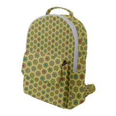 Hexagonal Pattern Unidirectional Yellow Flap Pocket Backpack (large)