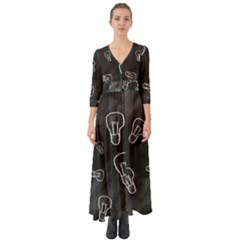 Many Lamps Background Button Up Boho Maxi Dress