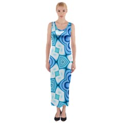Pattern Abstract Wallpaper Fitted Maxi Dress