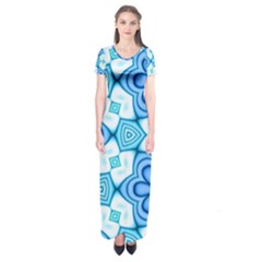 Pattern Abstract Wallpaper Short Sleeve Maxi Dress