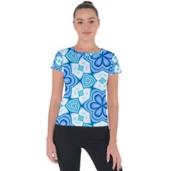 Pattern Abstract Wallpaper Short Sleeve Sports Top 