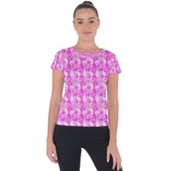 Maple Leaf Plant Seamless Pattern Short Sleeve Sports Top 