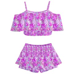 Maple Leaf Plant Seamless Pattern Kids  Off Shoulder Skirt Bikini