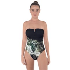 Awesome Tiger With Flowers Tie Back One Piece Swimsuit by FantasyWorld7