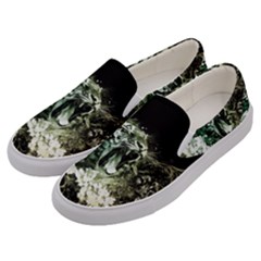 Awesome Tiger With Flowers Men s Canvas Slip Ons by FantasyWorld7