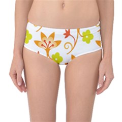 Pattern Floral Spring Map Gift Mid-waist Bikini Bottoms