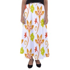 Pattern Floral Spring Map Gift Flared Maxi Skirt