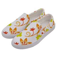 Pattern Floral Spring Map Gift Men s Canvas Slip Ons