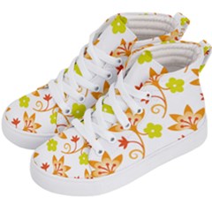 Pattern Floral Spring Map Gift Kids  Hi-top Skate Sneakers