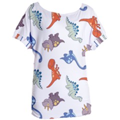 Pattern Dinosaurs Women s Oversized Tee