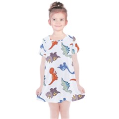 Pattern Dinosaurs Kids  Simple Cotton Dress