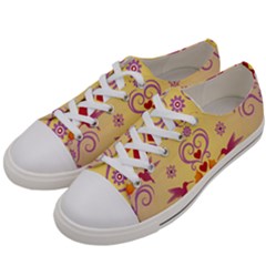 Pattern Bird Flower Women s Low Top Canvas Sneakers by HermanTelo