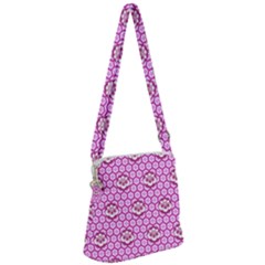 Paulownia Flowers Japanese Style Zipper Messenger Bag by HermanTelo