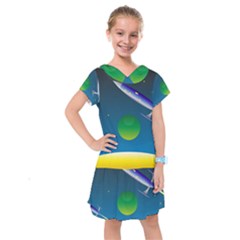 Rocket Spaceship Space Kids  Drop Waist Dress