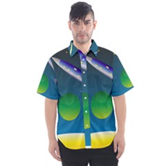 Rocket Spaceship Space Men s Short Sleeve Shirt