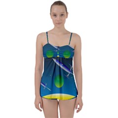 Rocket Spaceship Space Babydoll Tankini Set by HermanTelo