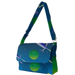 Rocket Spaceship Space Full Print Messenger Bag by HermanTelo