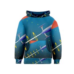 Rocket Spaceship Space Galaxy Kids  Pullover Hoodie by HermanTelo