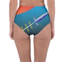 Rocket Spaceship Space Galaxy Reversible High-Waist Bikini Bottoms View4