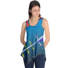 Rocket Spaceship Space Galaxy Sleeveless Tunic