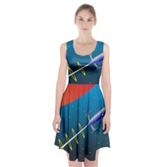 Rocket Spaceship Space Galaxy Racerback Midi Dress by HermanTelo