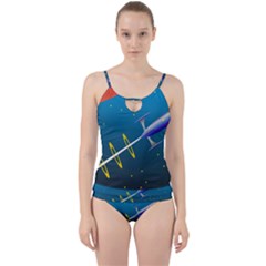 Rocket Spaceship Space Galaxy Cut Out Top Tankini Set by HermanTelo