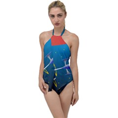 Rocket Spaceship Space Galaxy Go With The Flow One Piece Swimsuit by HermanTelo