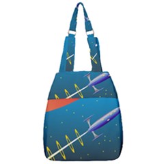 Rocket Spaceship Space Galaxy Center Zip Backpack by HermanTelo