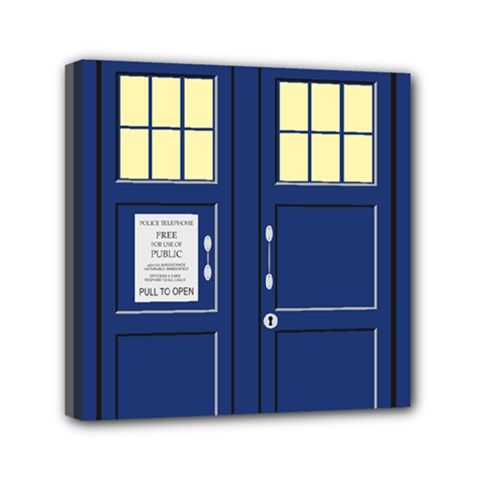 Tardis Doctor Who Time Travel Mini Canvas 6  X 6  (stretched) by HermanTelo