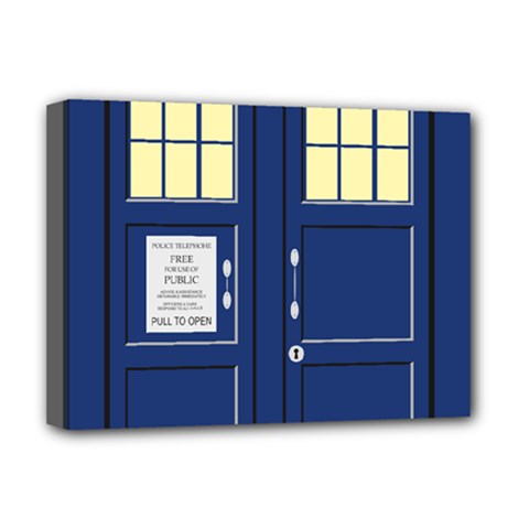 Tardis Doctor Who Time Travel Deluxe Canvas 16  X 12  (stretched)  by HermanTelo