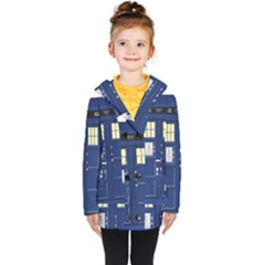 Tardis Doctor Who Time Travel Kids  Double Breasted Button Coat by HermanTelo
