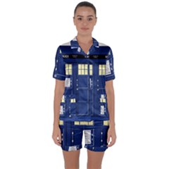 Tardis Doctor Who Time Travel Satin Short Sleeve Pyjamas Set