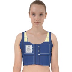 Tardis Doctor Who Time Travel Velvet Racer Back Crop Top by HermanTelo