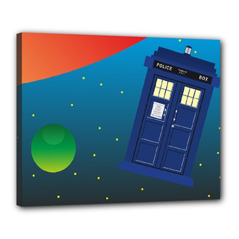 Tardis Doctor Time Travel Canvas 20  X 16  (stretched) by HermanTelo