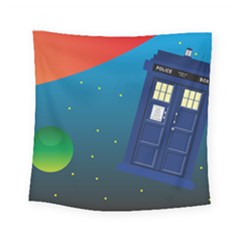 Tardis Doctor Time Travel Square Tapestry (small) by HermanTelo